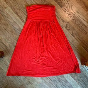 Cache' Strapless Orange Dress